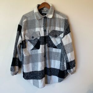 CottonOn Black, white and gray Plaid Jacket Shacket Size Medium